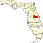 Map of Florida highlighting Orange County